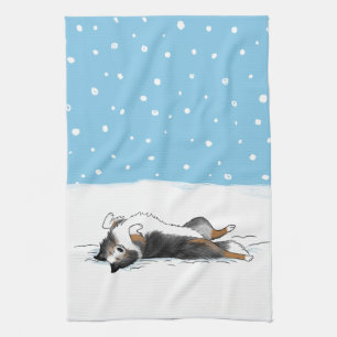 Shetland Sheepdog Blue Merle Sheltie Hund Feiertag Geschirrtuch