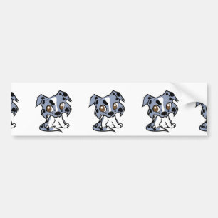 Shetland Sheepdog Blue Merle und White Cartoon Autoaufkleber