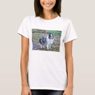 shetland-sheepdog-blue merle white tan Liebe w pic T-Shirt