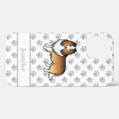 Shetland Sheepdog Cartoon Dog & Name Case-Mate iPhone Hülle (Rückseite (Horizontal))
