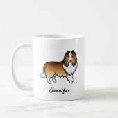 Shetland Sheepdog Cartoon Dog & Name Kaffeetasse (Links)