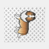 Shetland Sheepdog-Cartoon Dog & Paws Fleecedecke (Vorderseite (Horizontal))