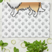 Shetland Sheepdog-Cartoon Dog & Paws Geschirrtuch (Gefaltet)
