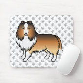 Shetland Sheepdog-Cartoon Dog & Paws Mousepad (Mit Mouse)