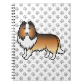 Shetland Sheepdog-Cartoon Dog & Paws Notizblock (Vorderseite)