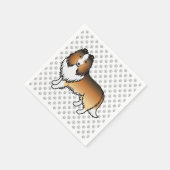 Shetland Sheepdog-Cartoon Dog & Paws Serviette (Ecke)
