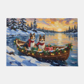 Shetland Sheepdog Christmas Boat Holiday Fußmatte (Vorderseite)