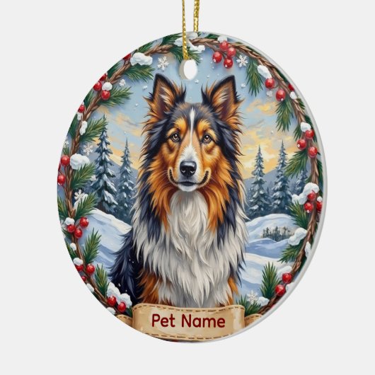 Shetland Sheepdog Christmas Keramik Ornament (Links)