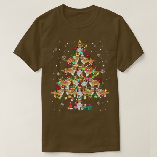 Shetland Sheepdog Christmas Tree Funny Sheltie Chr T-Shirt (Design vorne)