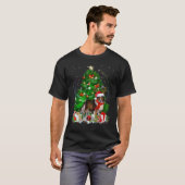 Shetland Sheepdog Christmas Tree Light Pajama Dog T-Shirt (Vorne ganz)