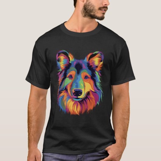 Shetland Sheepdog Coloful Mini Colie Sheltie T-Shirt (Vorderseite)
