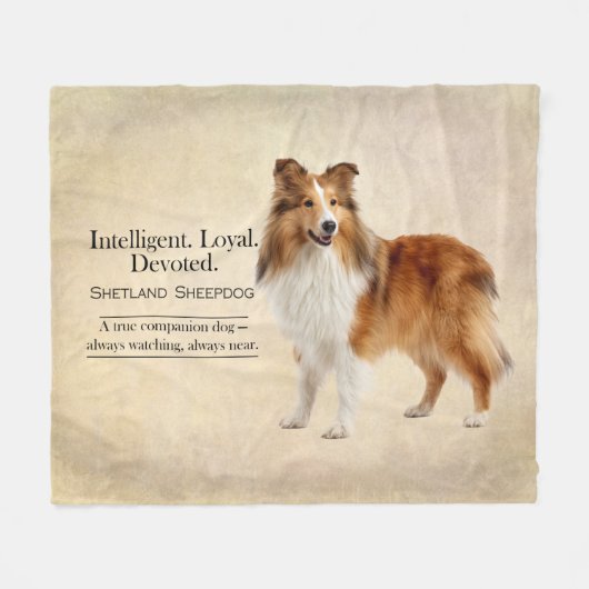 Shetland Sheepdog Companion and Devotion Fleecedecke (Vorderseite (Horizontal))