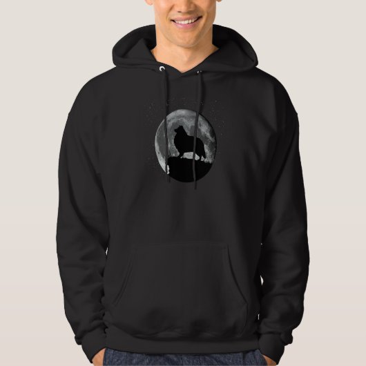Shetland Sheepdog Dog Moon Hoodie (Vorderseite)