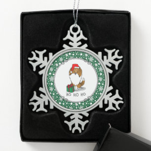 Shetland Sheepdog (Einmal) Niedlich Schneeflocken Zinn-Ornament