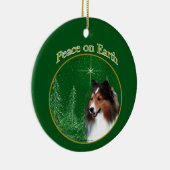 Shetland Sheepdog (Einmal) Peace Keramik Ornament (Rechts)