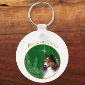 Shetland Sheepdog (Einmal) Peace Schlüsselanhänger (Rückseite)