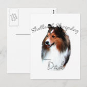 Shetland Sheepdog (Einmal) Vater 2 Postkarte (Vorne/Hinten)