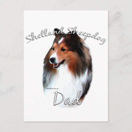 Shetland Sheepdog (Einmal) Vater 2 Postkarte (Vorderseite)