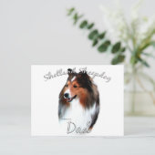 Shetland Sheepdog (Einmal) Vater 2 Postkarte (Stehend Vorderseite)
