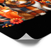 Shetland Sheepdog Erntedank Leopard Pumpkins Fa Poster (Ecke)