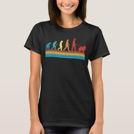 Shetland Sheepdog Evolution Retro Mini Collie Shel T-Shirt (Vorderseite)