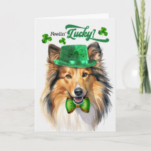 Shetland Sheepdog Feelin' Lucky St Patrick's Day Feiertagskarte
