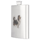 Shetland Sheepdog Flachmann (Links)