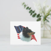 Shetland Sheepdog-Flagge Postkarte (Stehend Vorderseite)