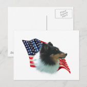 Shetland Sheepdog-Flagge Postkarte (Vorne/Hinten)
