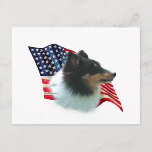 Shetland Sheepdog-Flagge Postkarte