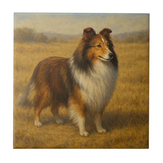 Shetland Sheepdog Fliese (Vorderseite)