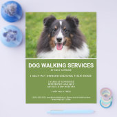 Shetland Sheepdog Foto Green Dog Walker Template Flyer (Einzeln)