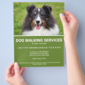 Shetland Sheepdog Foto Green Dog Walker Template Flyer (Hand)