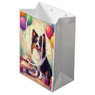 Shetland Sheepdog Geburtstagsfeier Mittlere Geschenktüte