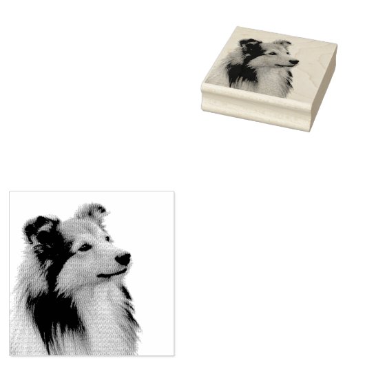 Shetland Sheepdog Gummistempel (Stempel)