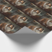 Shetland Sheepdog Halloween Beängstigend Geschenkpapier (Ecke)