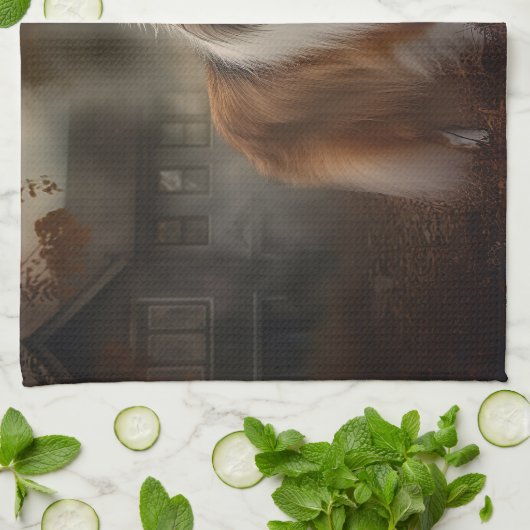 Shetland Sheepdog Halloween Beängstigend Geschirrtuch (Gefaltet)