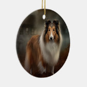 Shetland Sheepdog Halloween Beängstigend Keramik Ornament (Rechts)