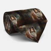 Shetland Sheepdog Halloween Beängstigend Krawatte (Gerollt)