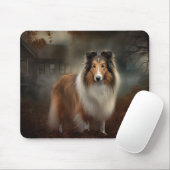 Shetland Sheepdog Halloween Beängstigend Mousepad (Mit Mouse)