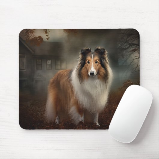 Shetland Sheepdog Halloween Beängstigend Mousepad (Mit Mouse)