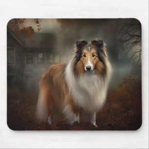 Shetland Sheepdog Halloween Beängstigend Mousepad