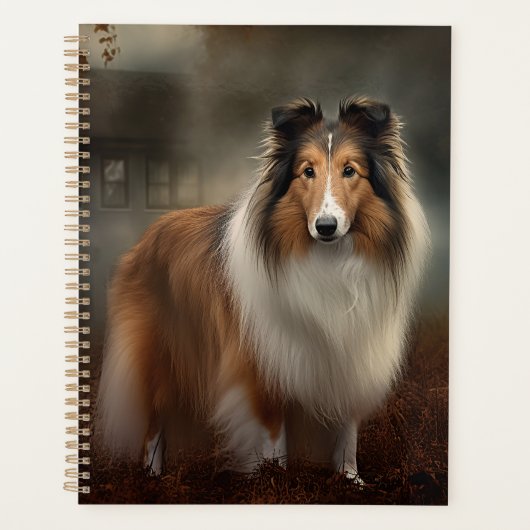 Shetland Sheepdog Halloween Beängstigend Planer (Vorderseite)