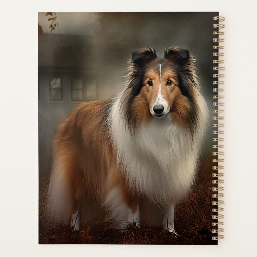 Shetland Sheepdog Halloween Beängstigend Planer (Rückseite)