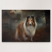 Shetland Sheepdog Halloween Beängstigend Puzzle (Horizontal)