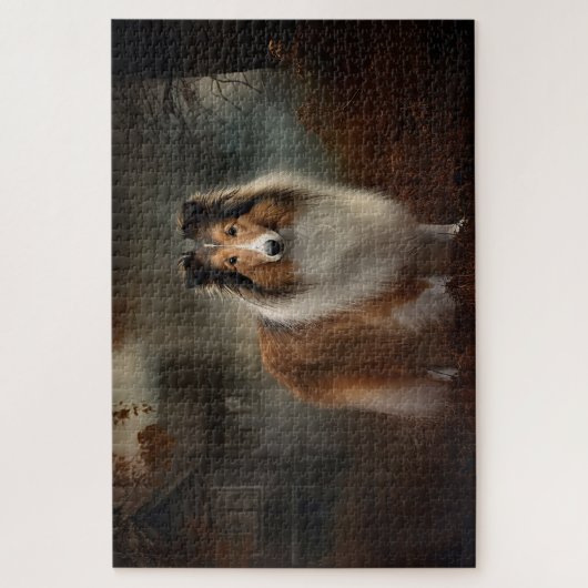 Shetland Sheepdog Halloween Beängstigend Puzzle (Vertikal)