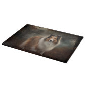 Shetland Sheepdog Halloween Beängstigend Schneidebrett (Ecke)
