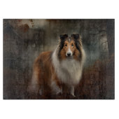Shetland Sheepdog Halloween Beängstigend Schneidebrett (Vorderseite)