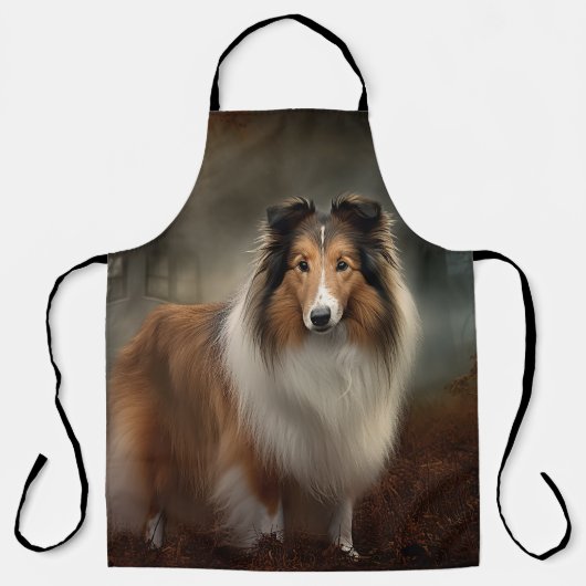Shetland Sheepdog Halloween Beängstigend Schürze (Vorderseite)