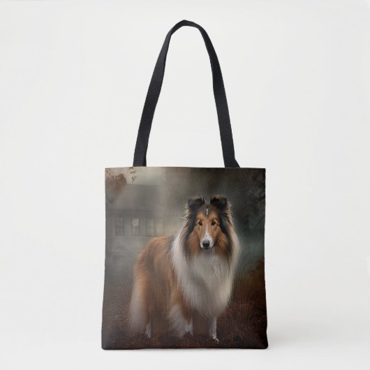 Shetland Sheepdog Halloween Beängstigend Tasche (Vorderseite)
